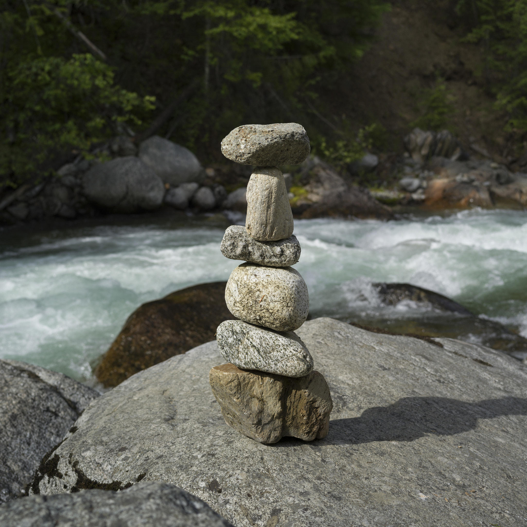 Hasselblad X1D-50c sample photo. Stack of stones on rock, riondel, british columbia, canada photography