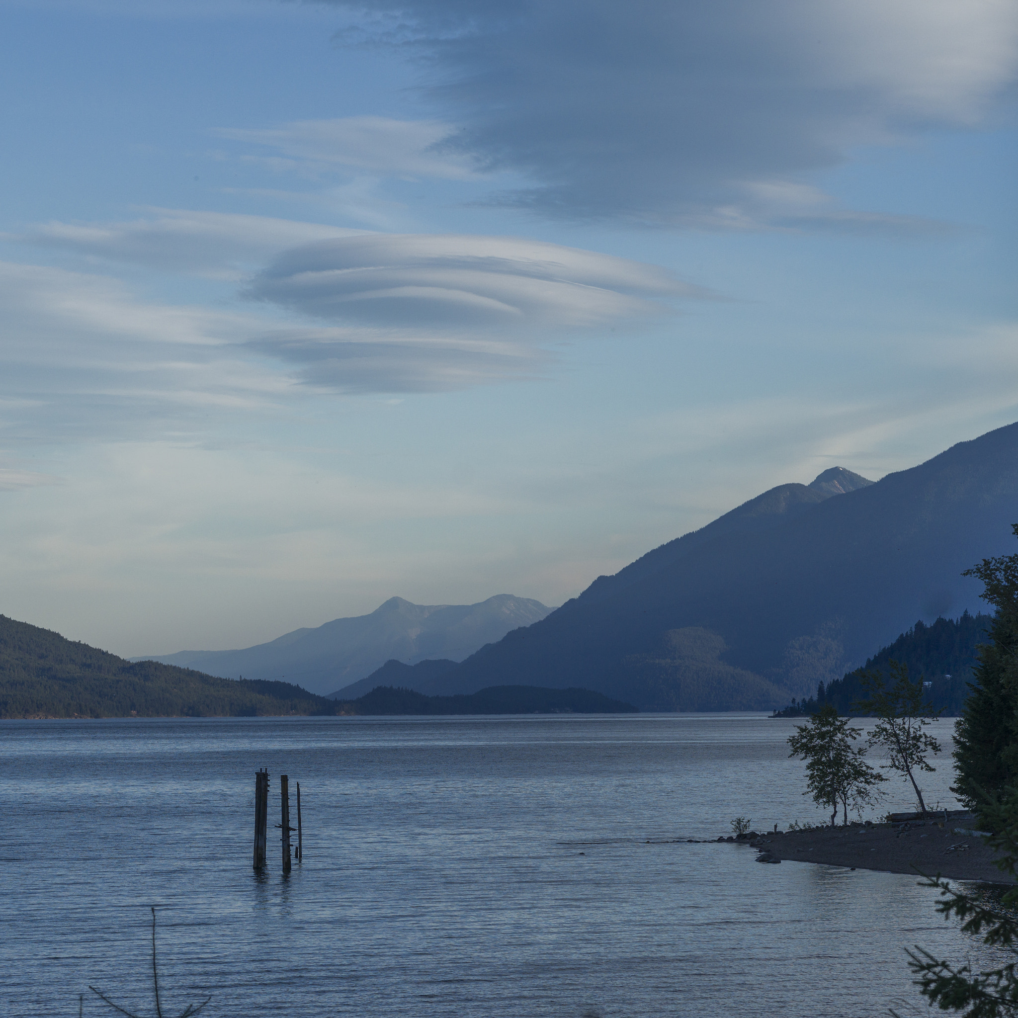 Hasselblad X1D-50c sample photo. River with mountain in the background, kaslo, west kootenay, bri photography