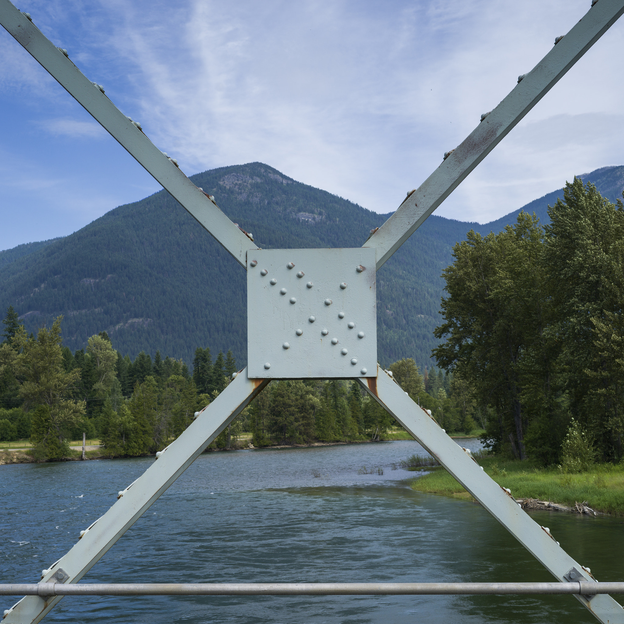 Hasselblad X1D-50c sample photo. River and mountains seen from bridge, british columbia, canada photography