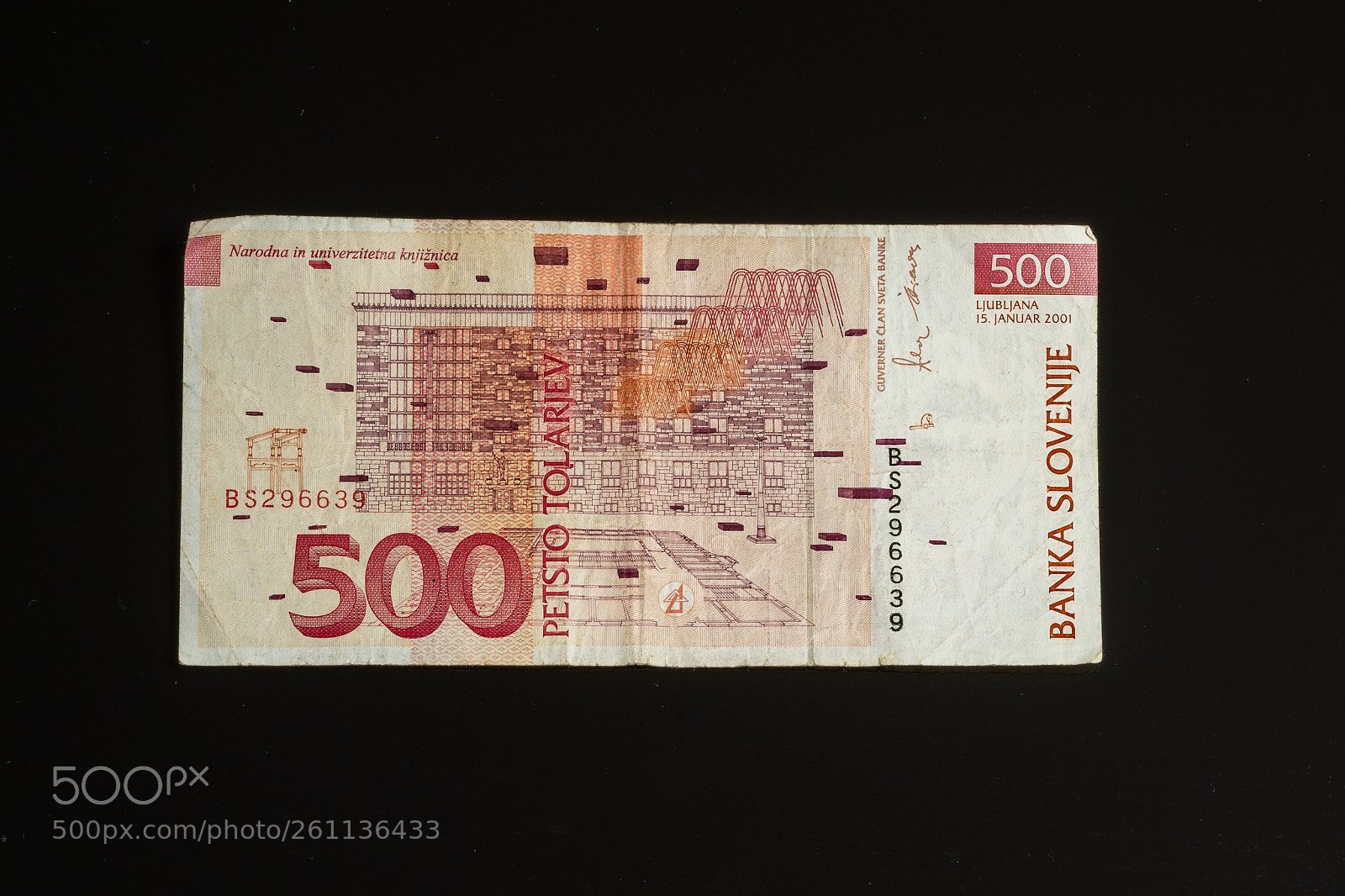 Nikon D850 sample photo. 500 tolar bill of photography