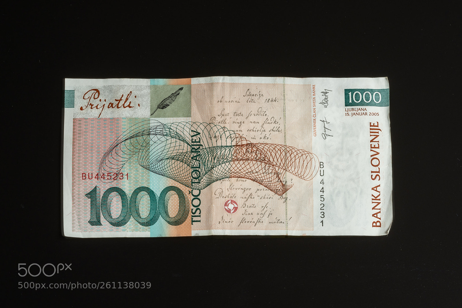 Nikon D850 sample photo. 1000 tolar bill of photography