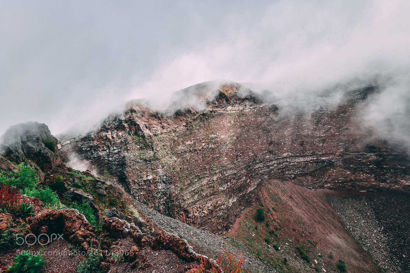 Nikon D850 sample photo. Clouds over vesuvio crater photography