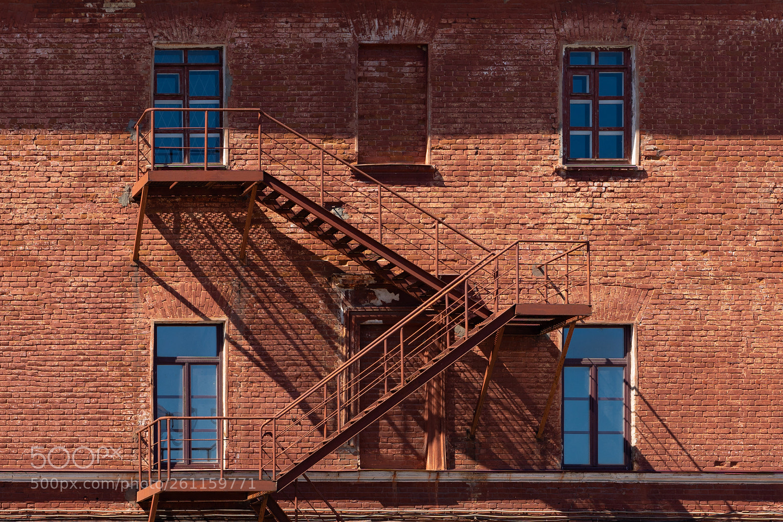 Sony a7 II sample photo. Red brick wall, staircase photography