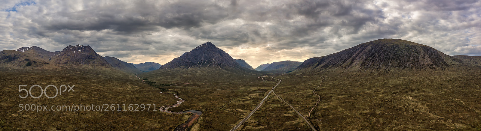DJI FC220 sample photo. Buachaille etive mor panorama photography