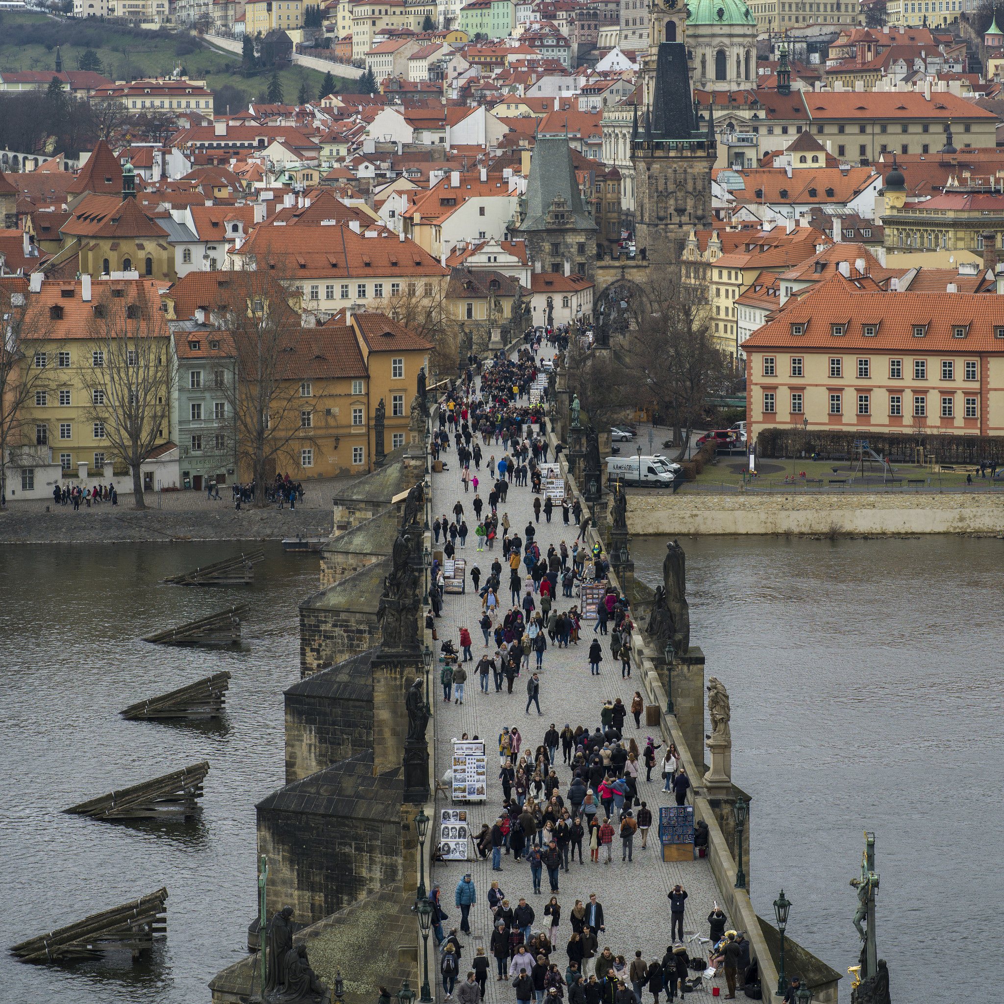 Hasselblad X1D-50c sample photo. Tourists walking on charles bridge viewed from old town bridge t photography