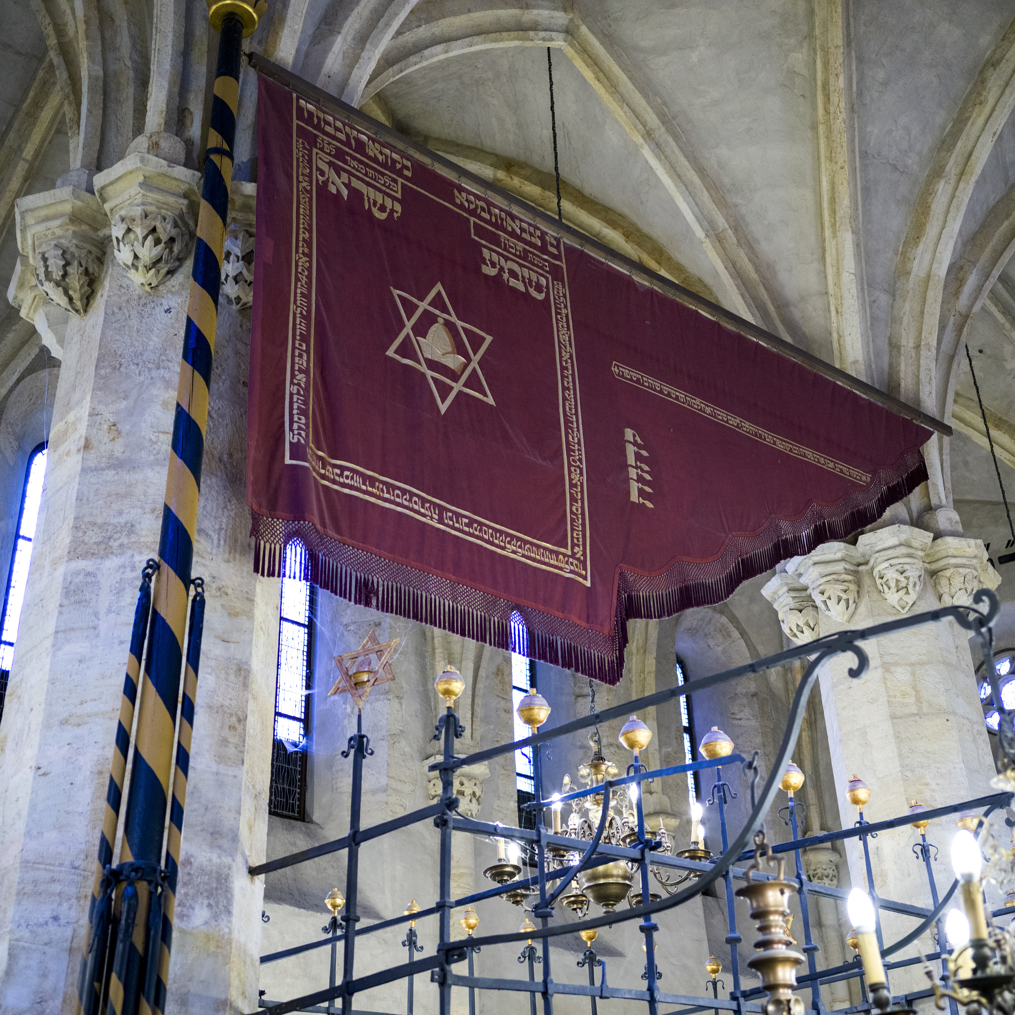Hasselblad X1D-50c sample photo. Star of david banner in a synagogue, prague, czech republic photography