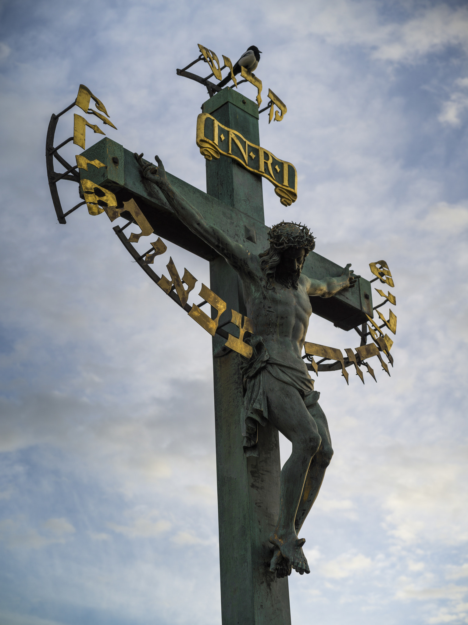 Hasselblad X1D-50c sample photo. Low angle view of crucifix at charles bridge, prague, czech repu photography