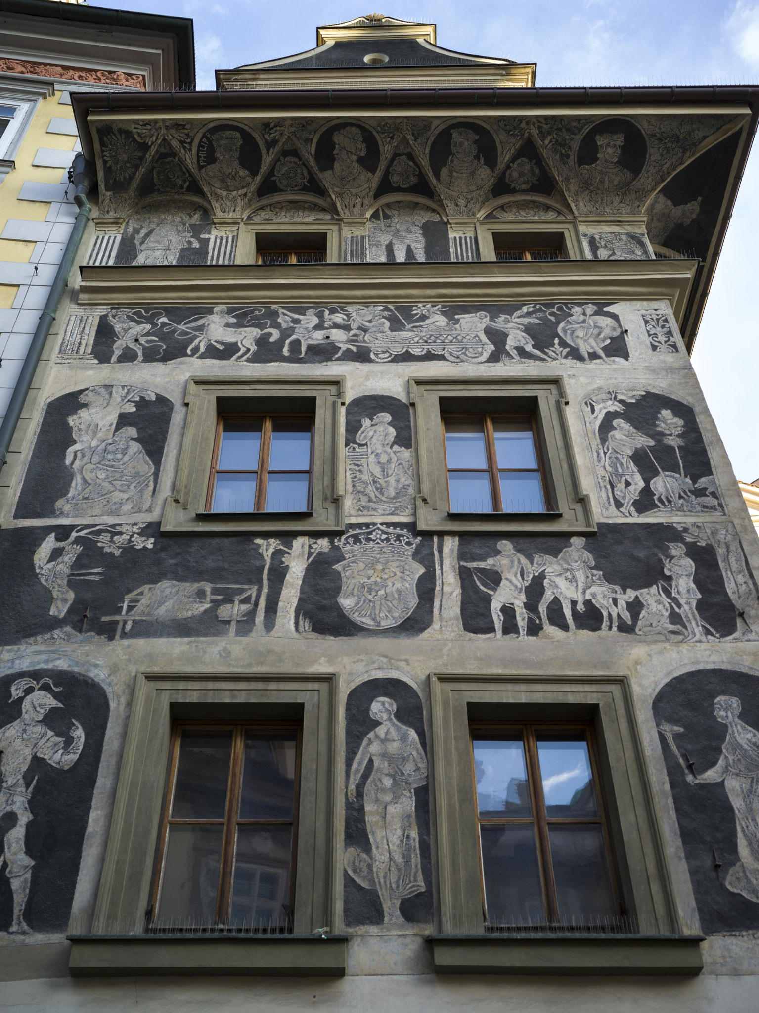 Hasselblad X1D-50c sample photo. Low angle view of murals on building, old town square, old town, photography
