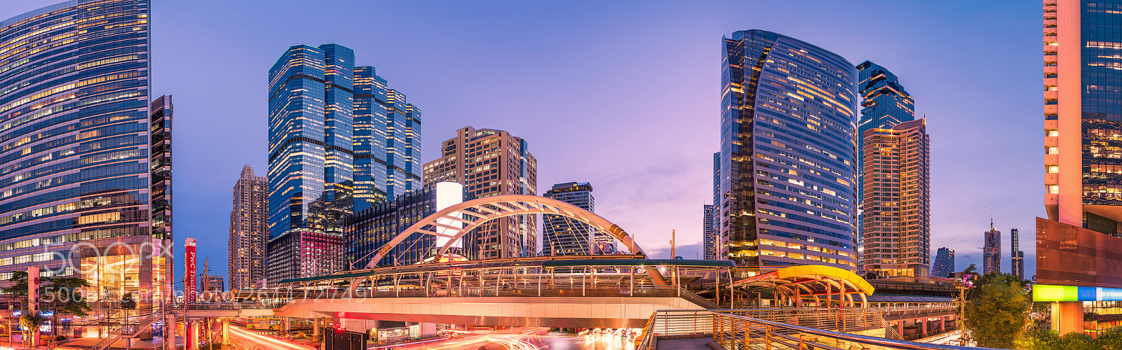 Nikon D810 sample photo. Nightscape of sathon-silom business photography