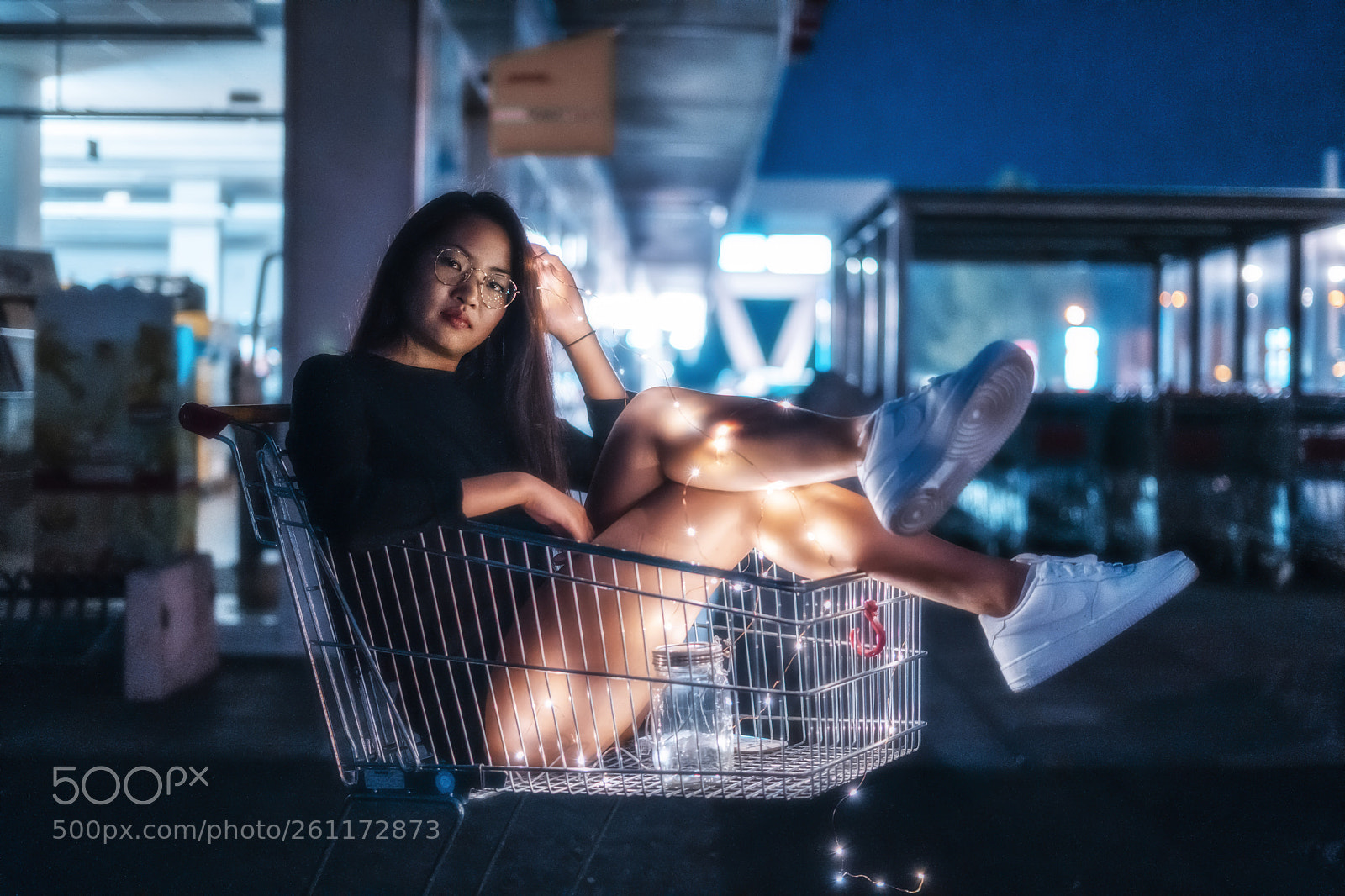 Sony a7 III sample photo. Night shopping photography