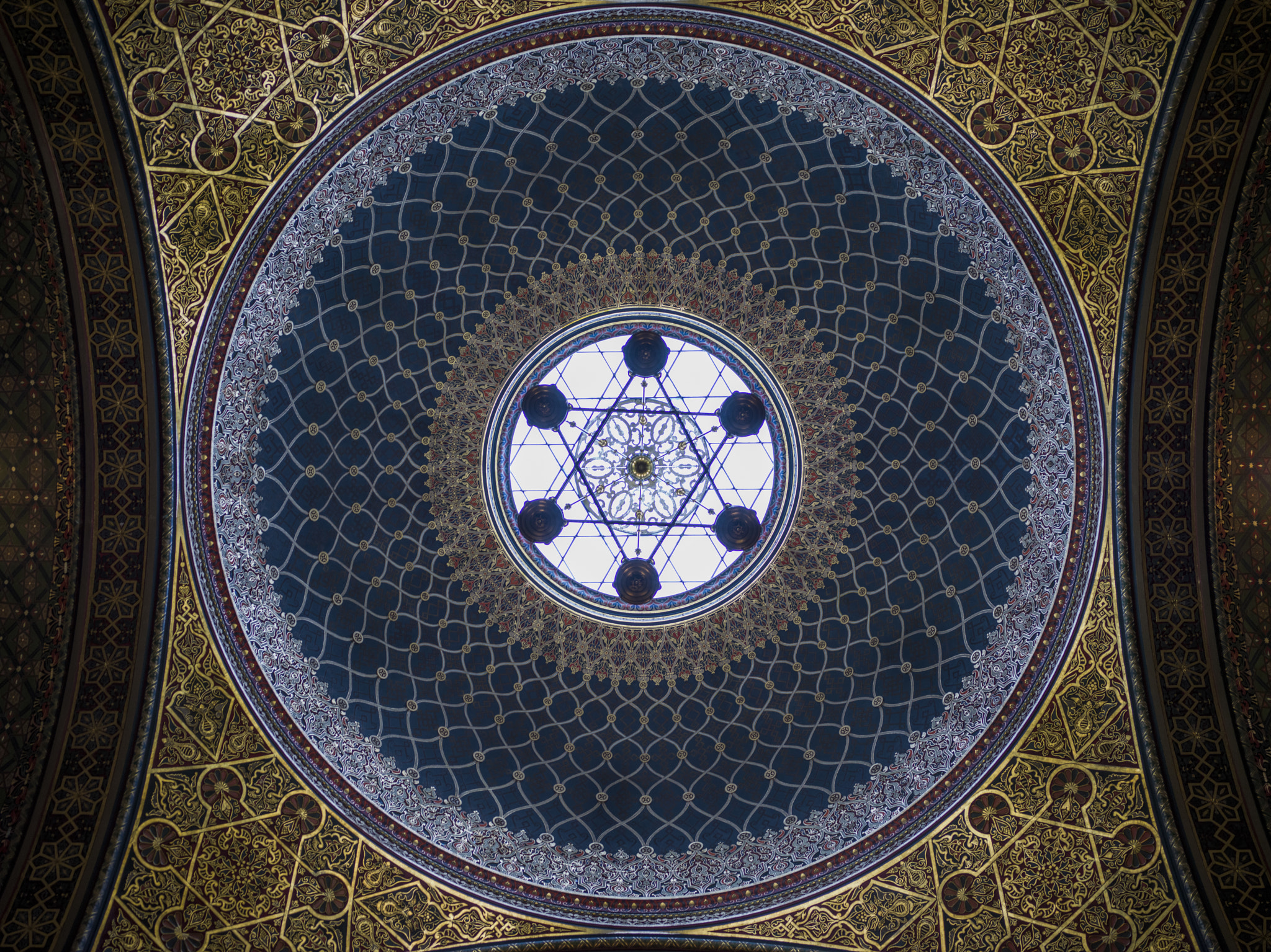 Hasselblad X1D-50c sample photo. Details of ceiling of spanish synagogue, old town, prague, czech photography