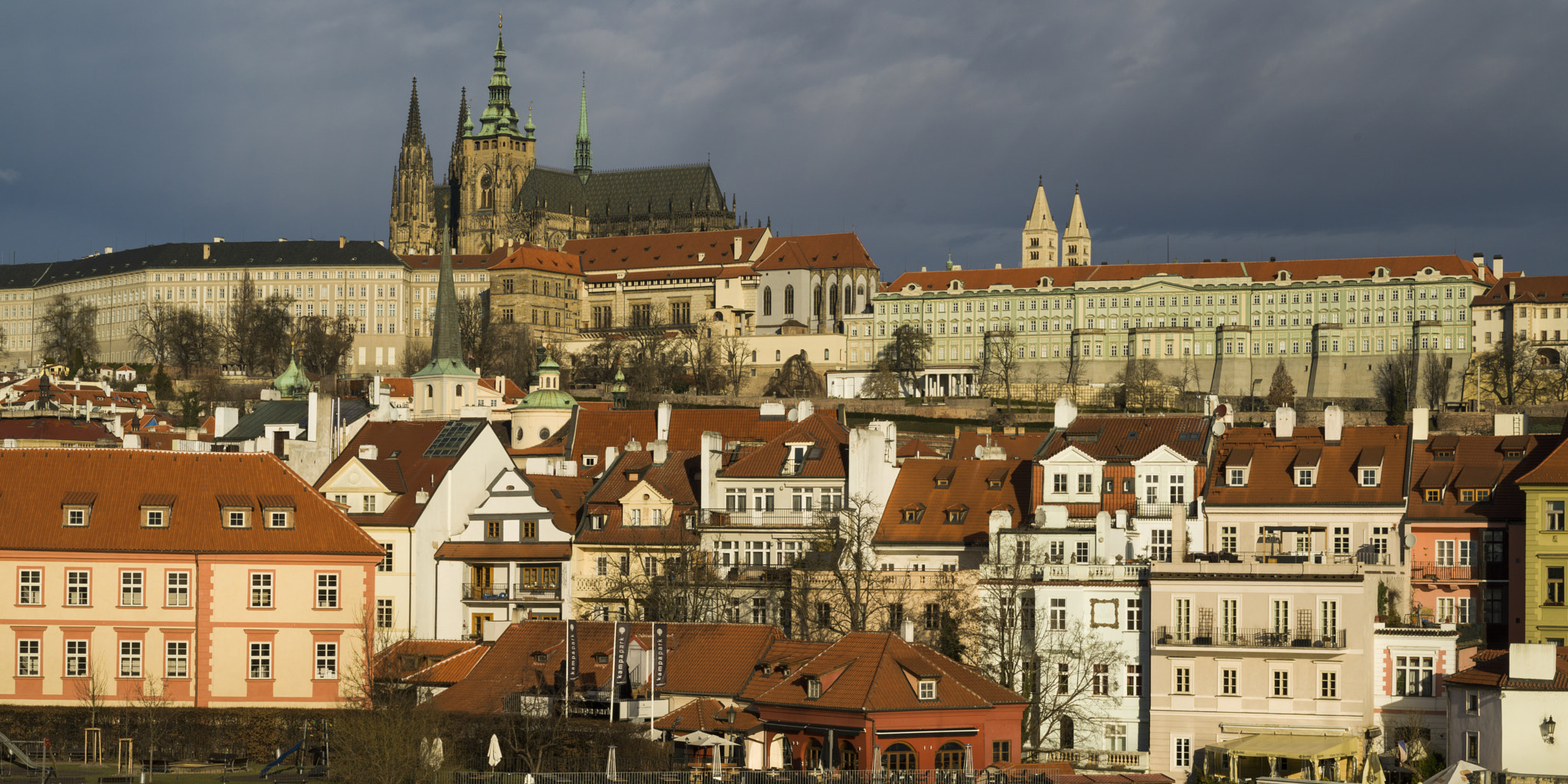 Hasselblad X1D-50c sample photo. Buildings in city with prague castle and st vitus cathedral in b photography