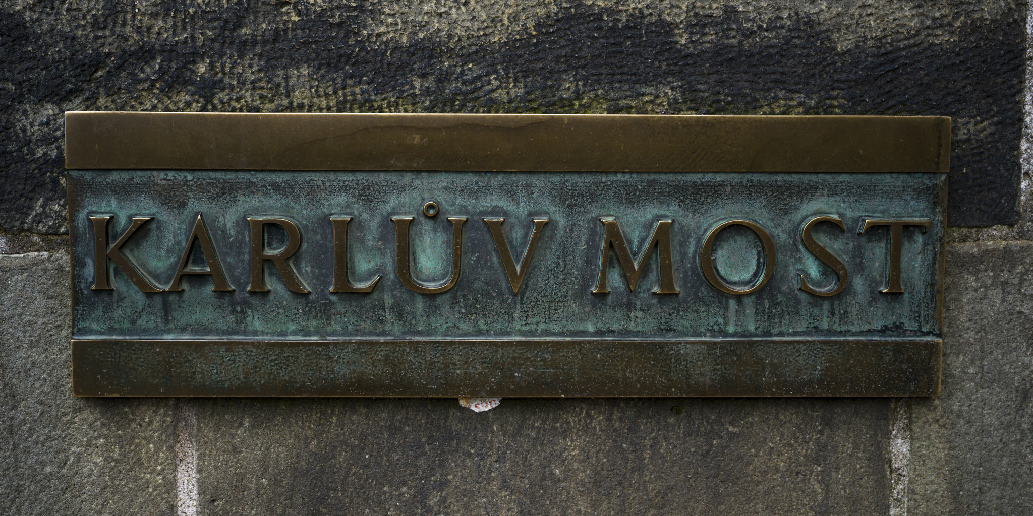Hasselblad X1D-50c sample photo. Close-up of charles bridge name sign in czech language, prague, photography