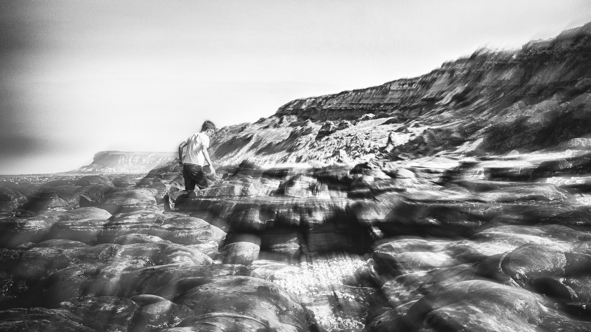 Course dans les rochers