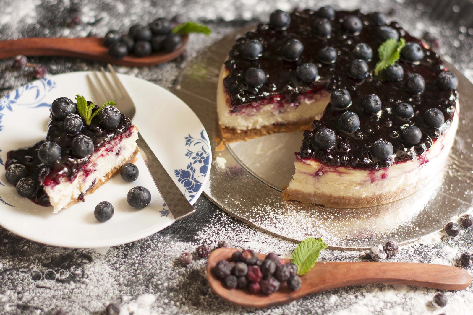 Nikon D7100 sample photo. Blueberry cheese cake photography