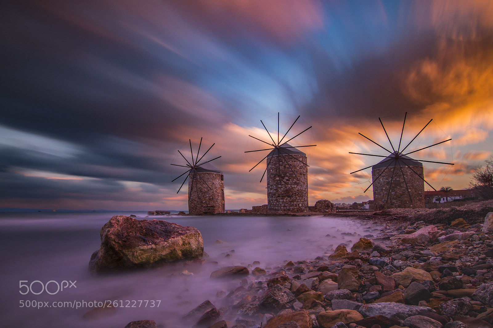 Canon EOS 70D sample photo. Chios İsland windmill photography