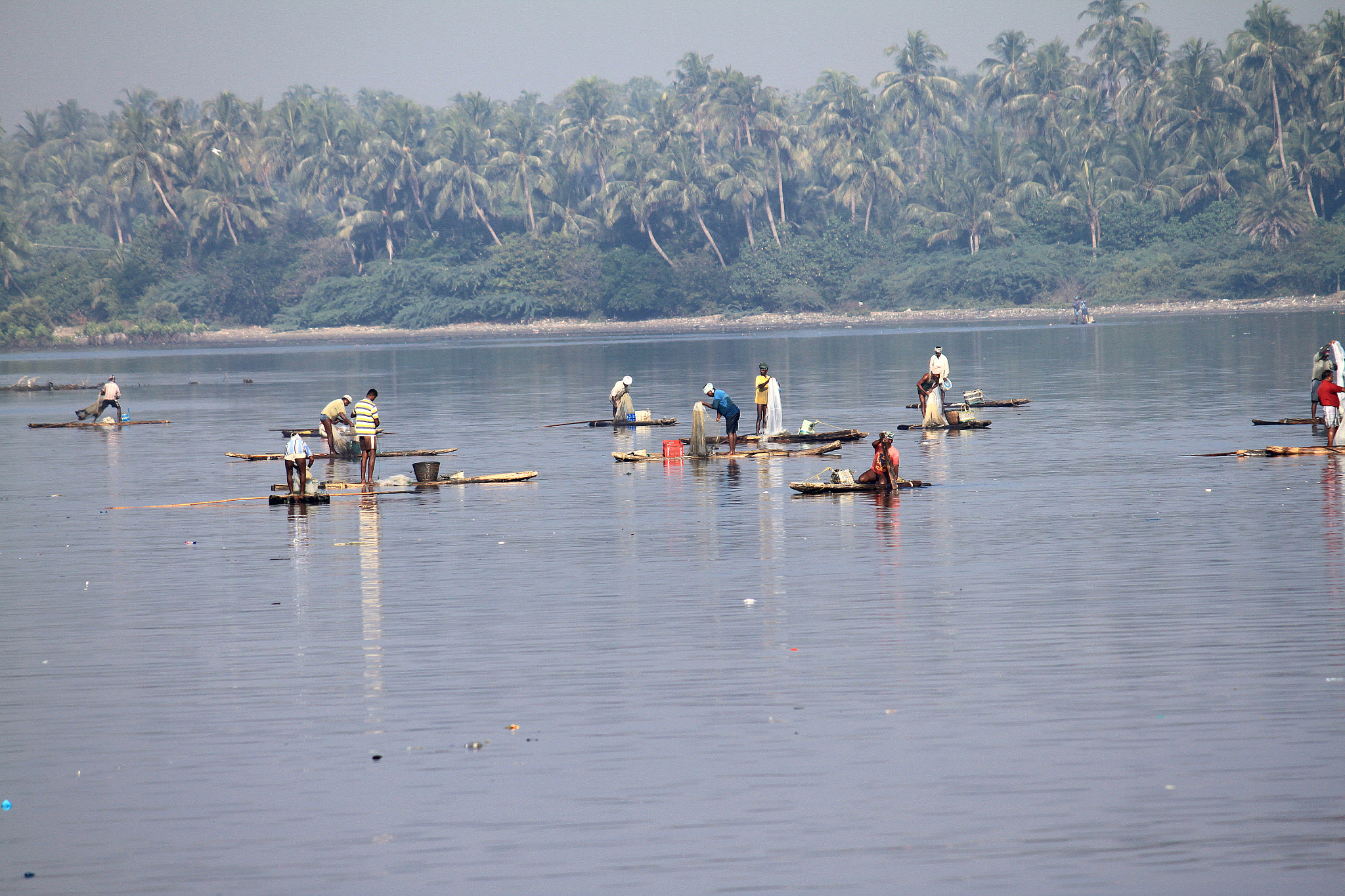 Canon EF-S 55-250mm F4-5.6 IS sample photo. Fishing in backwaters photography