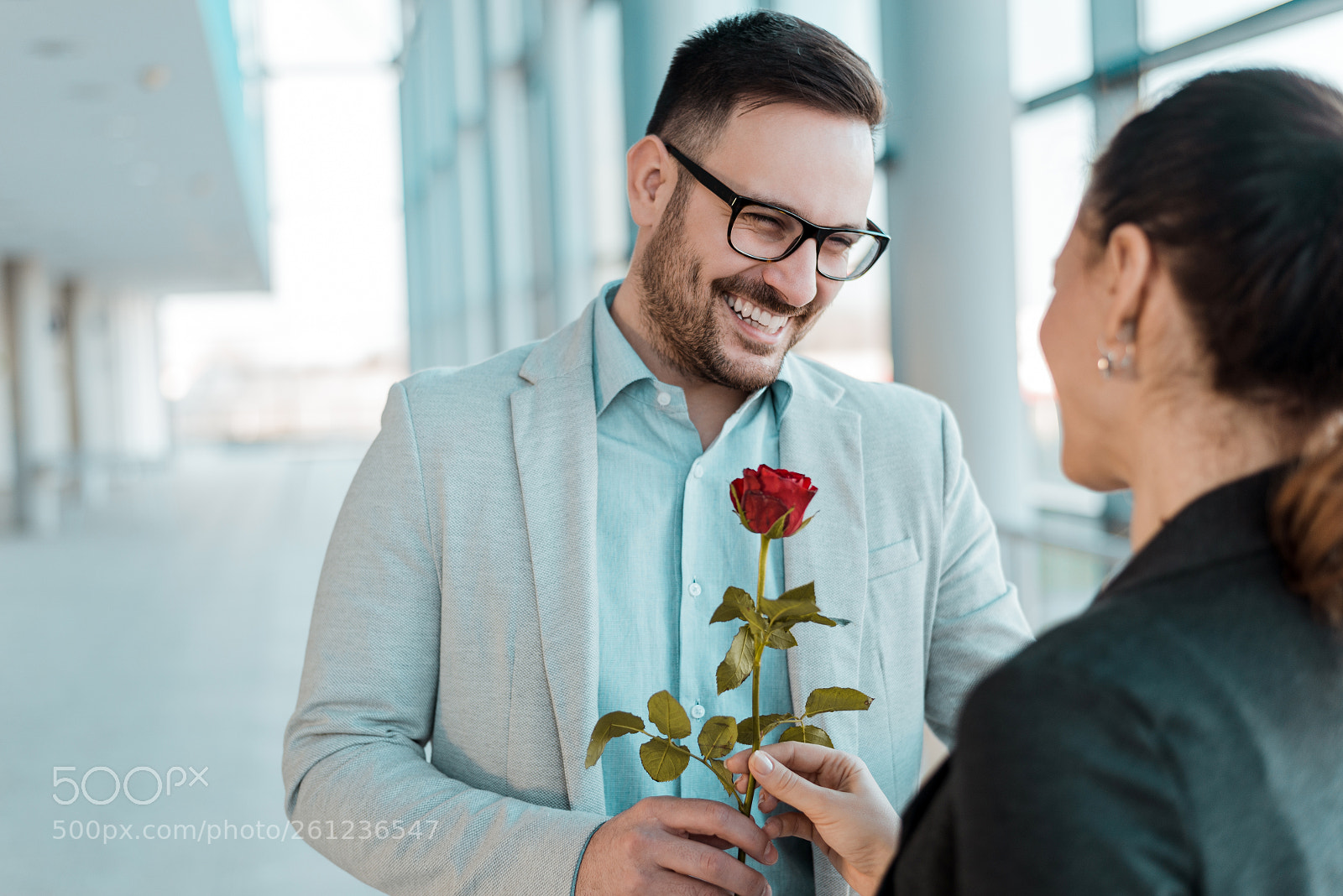 Nikon D610 sample photo. Businessman giving rose to photography