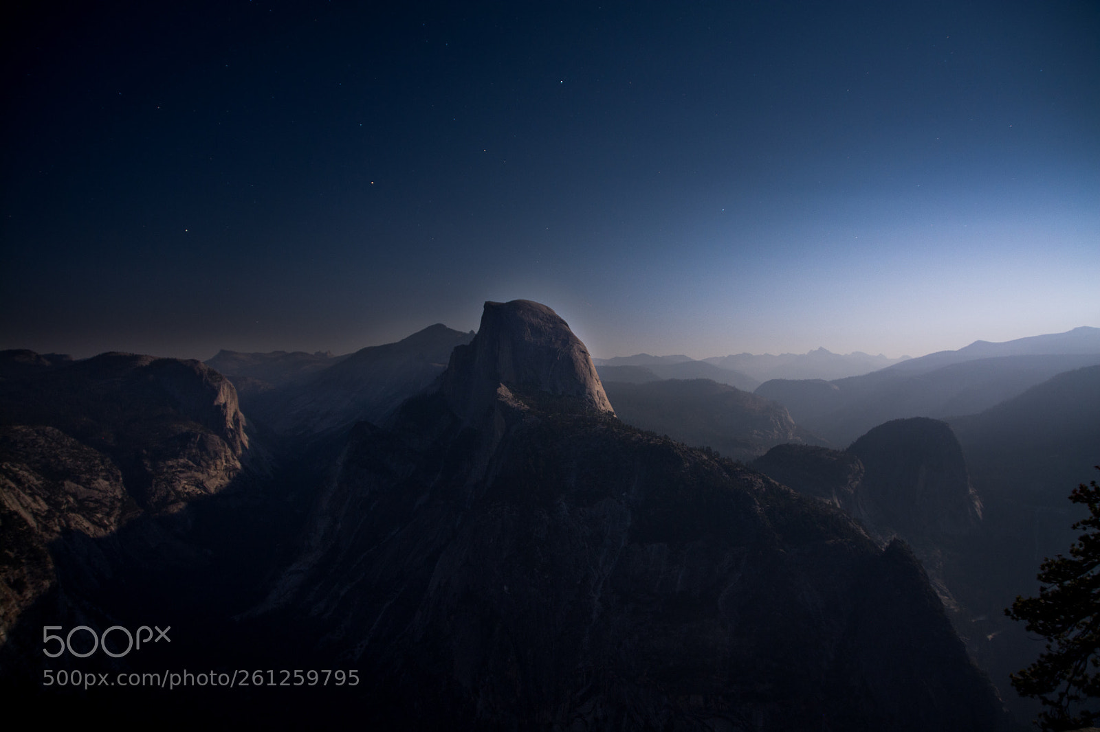 Nikon D7100 sample photo. Half dome at moonlight. photography