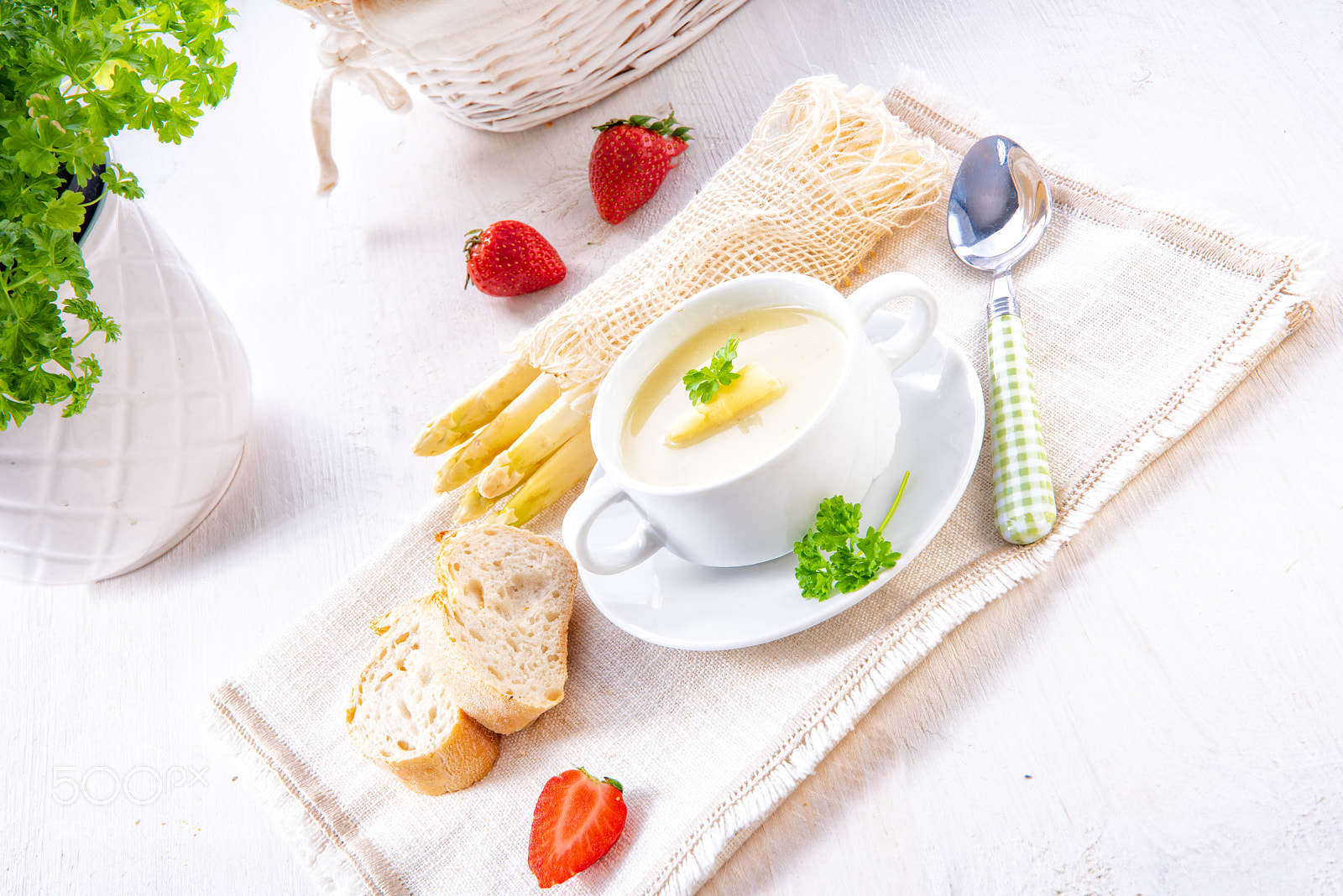 Nikon D810 sample photo. Asparagus cream soup with photography