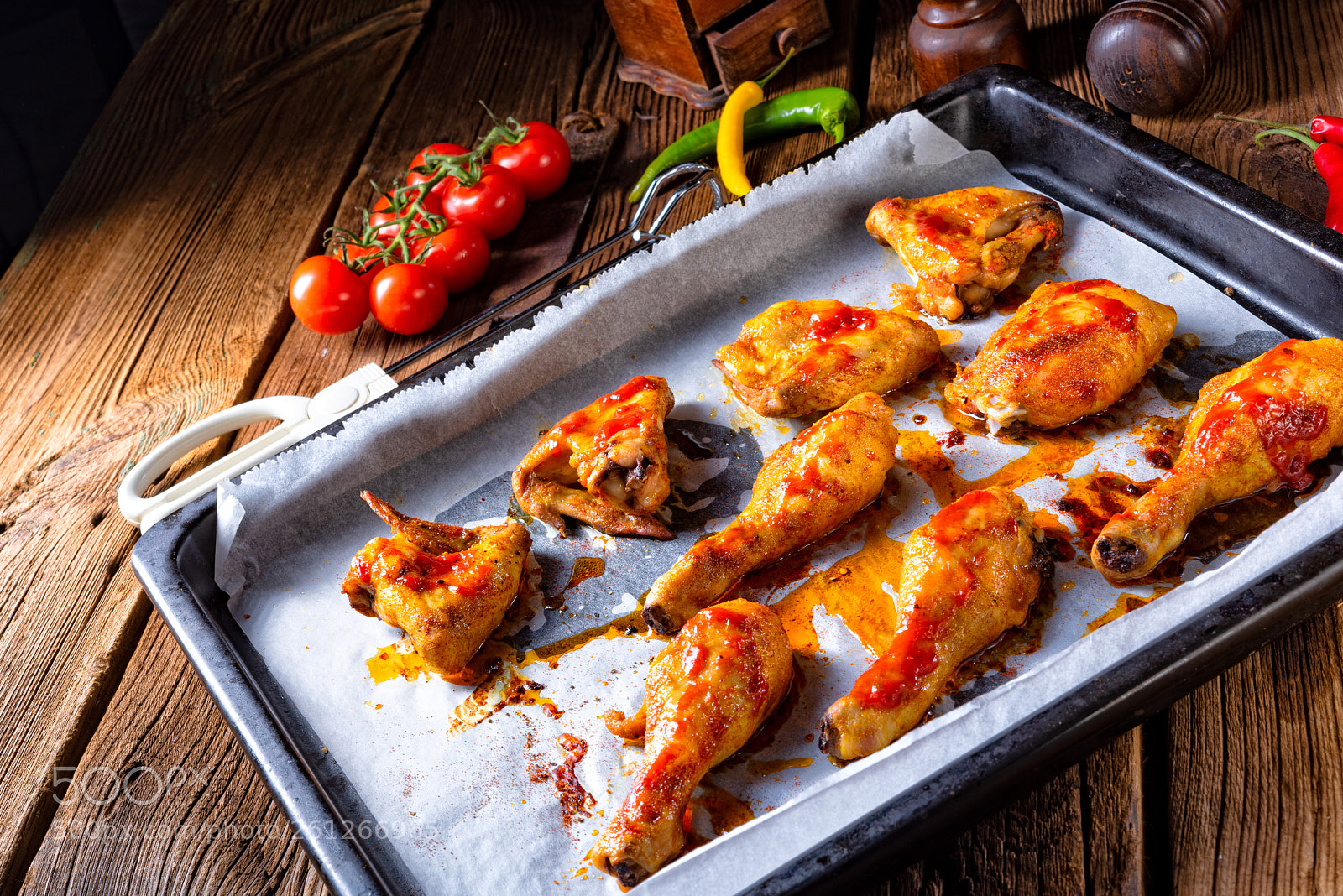 Nikon D810 sample photo. Rustic backed chicken wings,legs photography