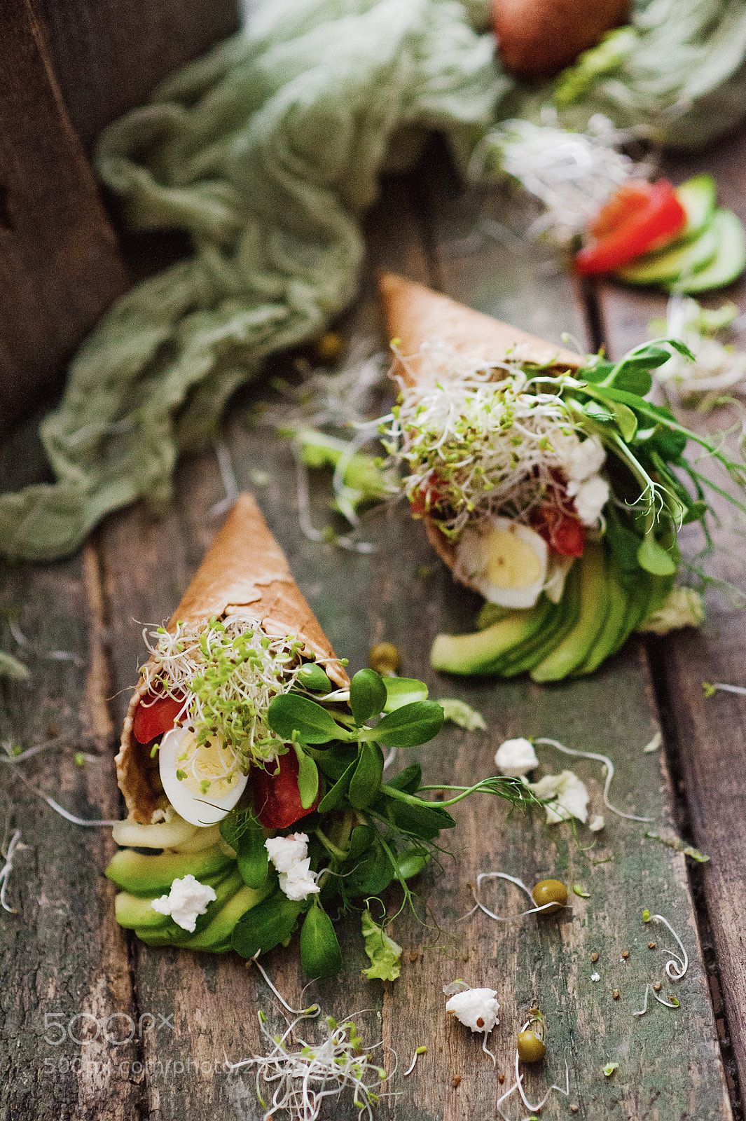 Nikon D700 sample photo. Salad in a waffle photography