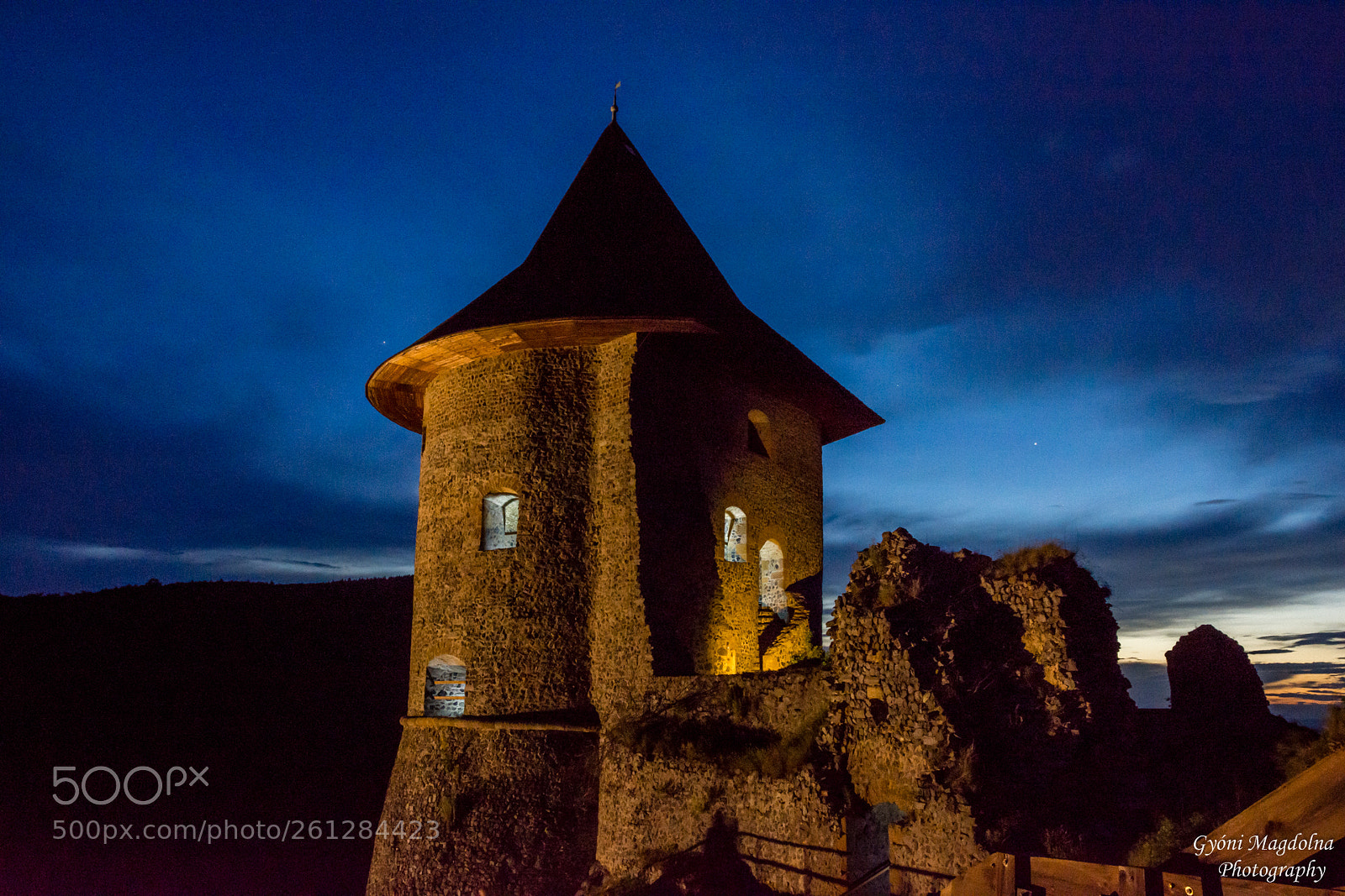 Nikon D7200 sample photo. Castle somoskő at night photography