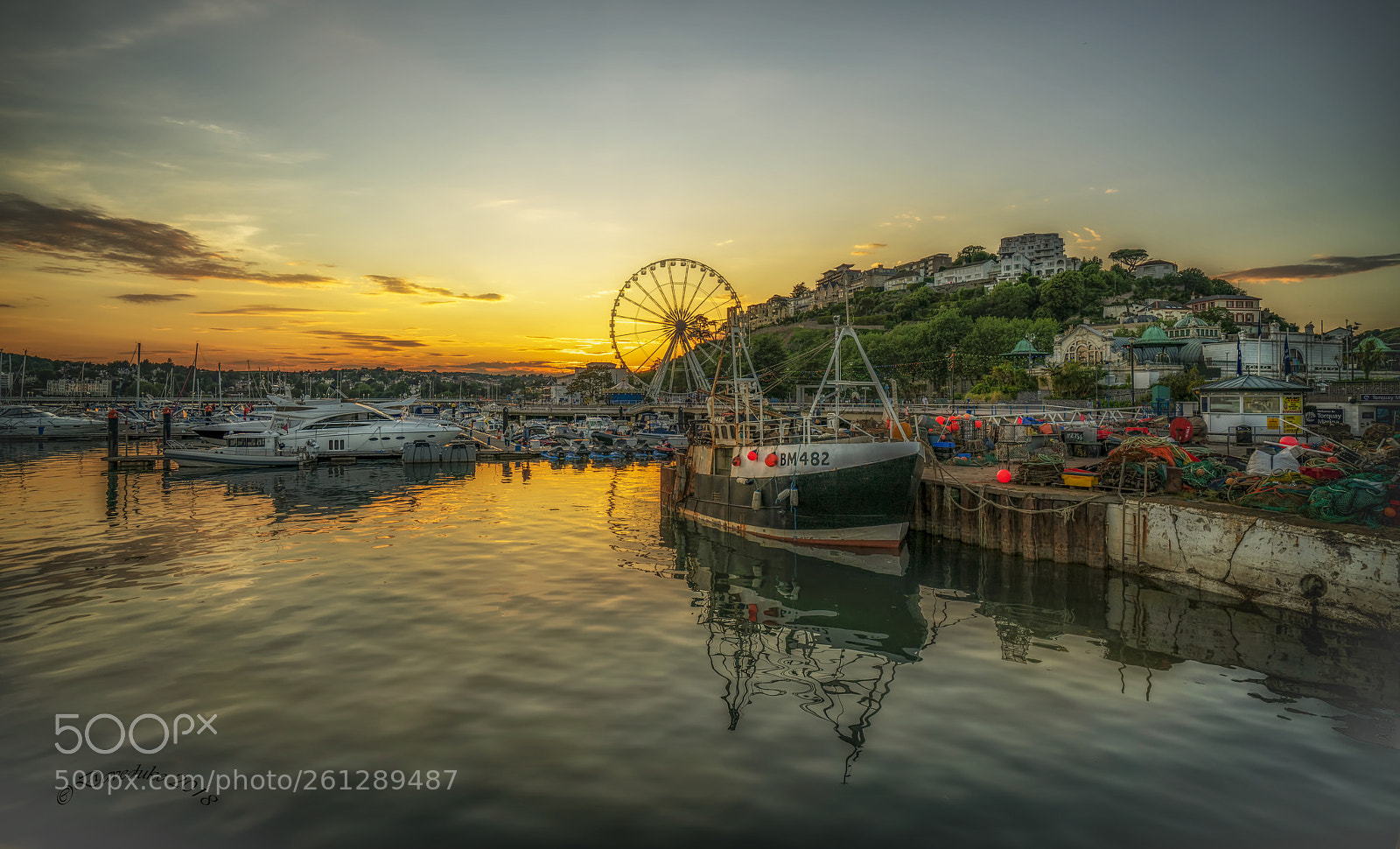 Sony a7R II sample photo. Torquay harbour sunset. photography