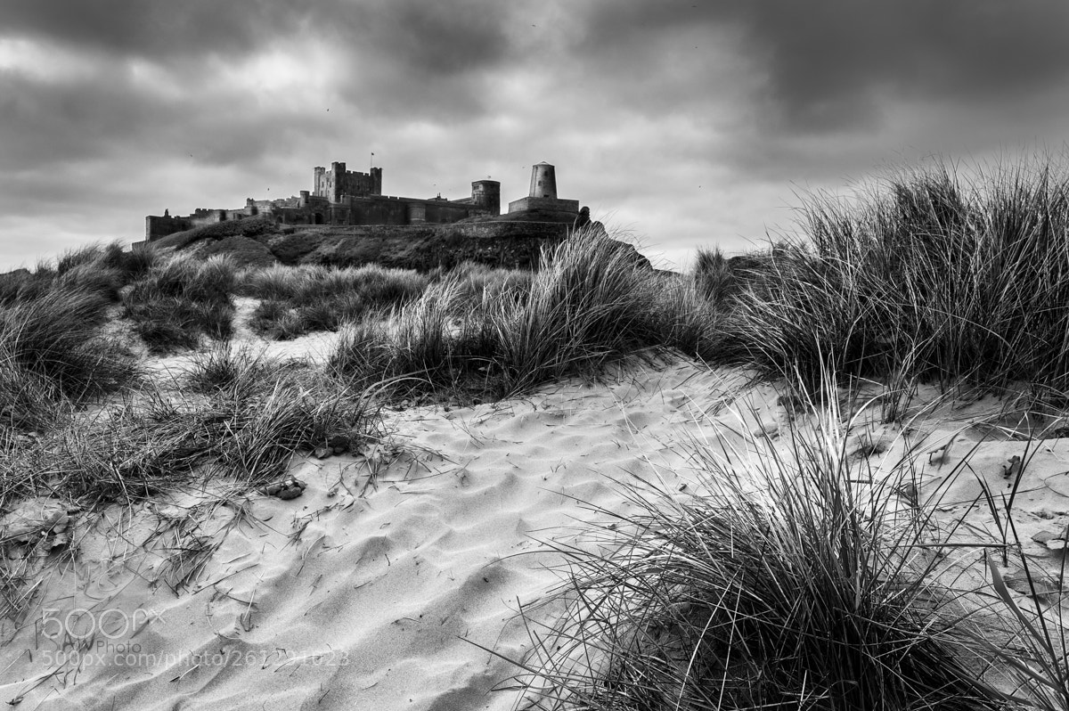Nikon D3 sample photo. Moody bamburgh castle photography
