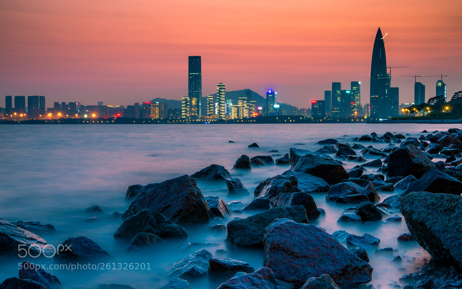 Nikon D600 sample photo. Sunset shenzhen bay photography