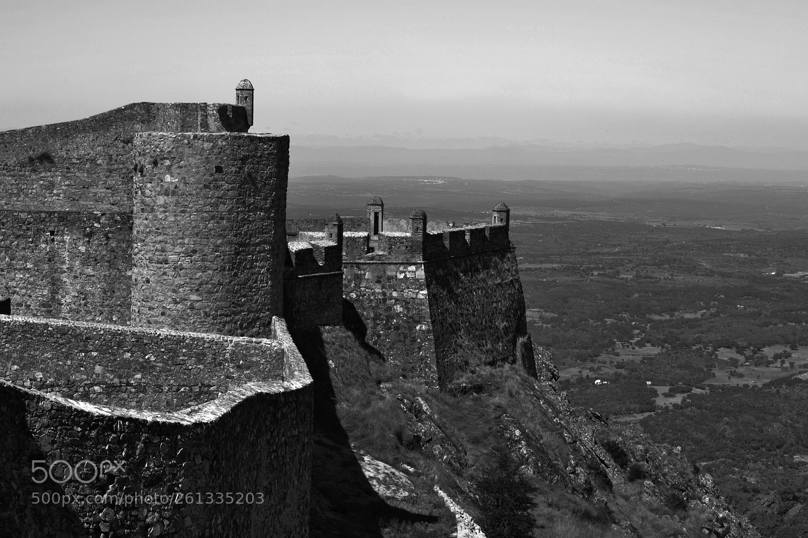 Nikon D3100 sample photo. Castillo. marvao. b/n photography