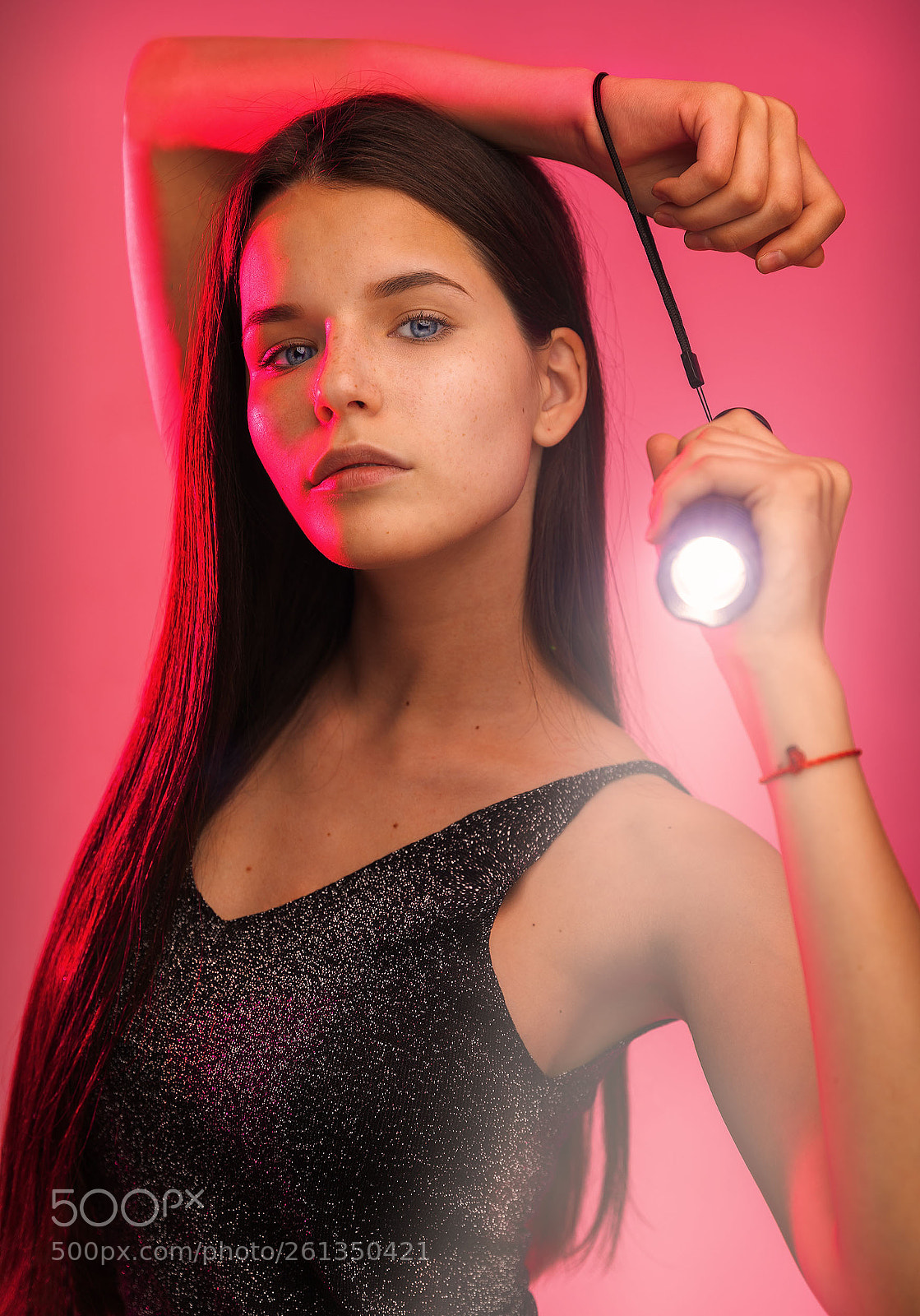 Canon EOS 5D Mark IV sample photo. Model with a flashlight photography