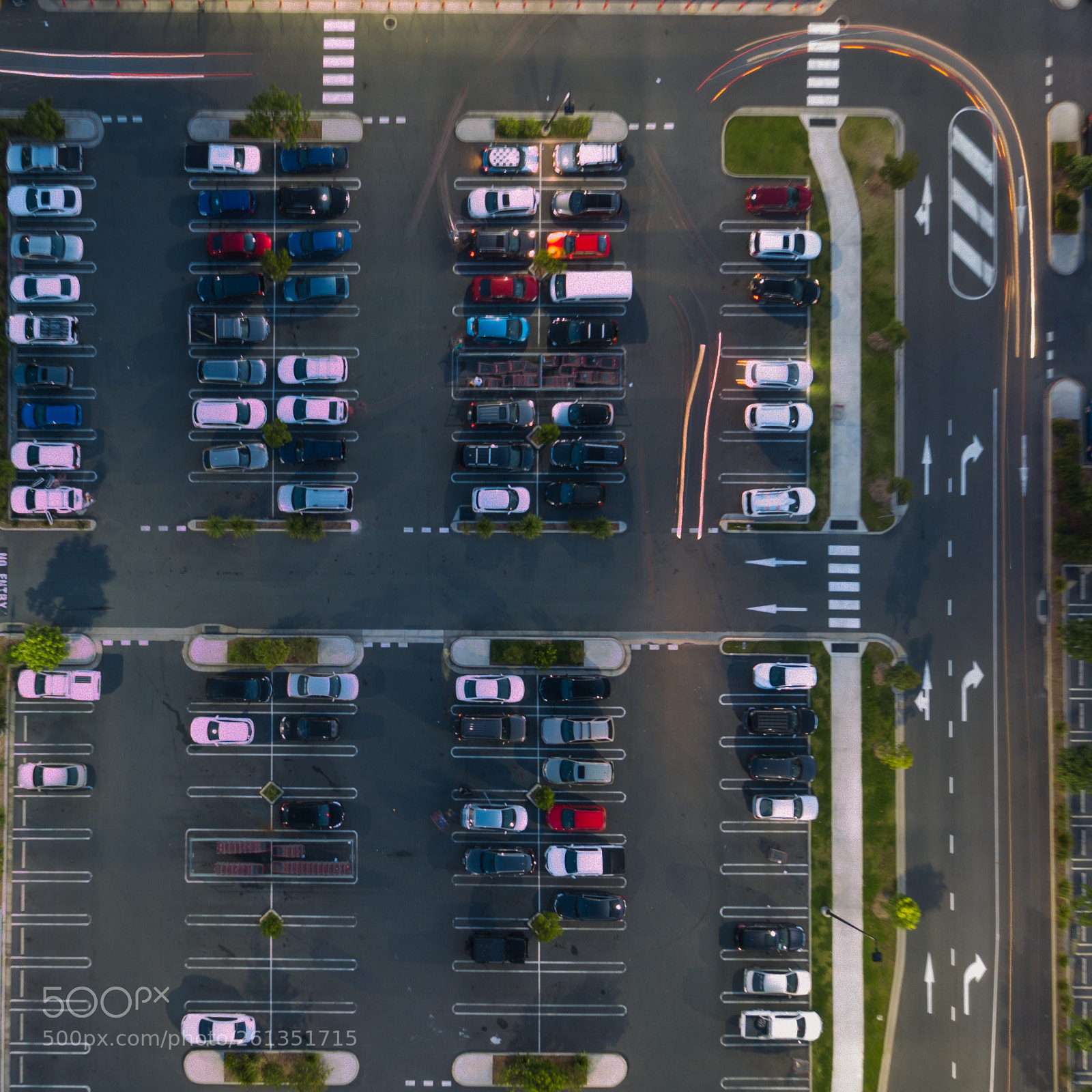 DJI FC220 sample photo. Parking streaks photography