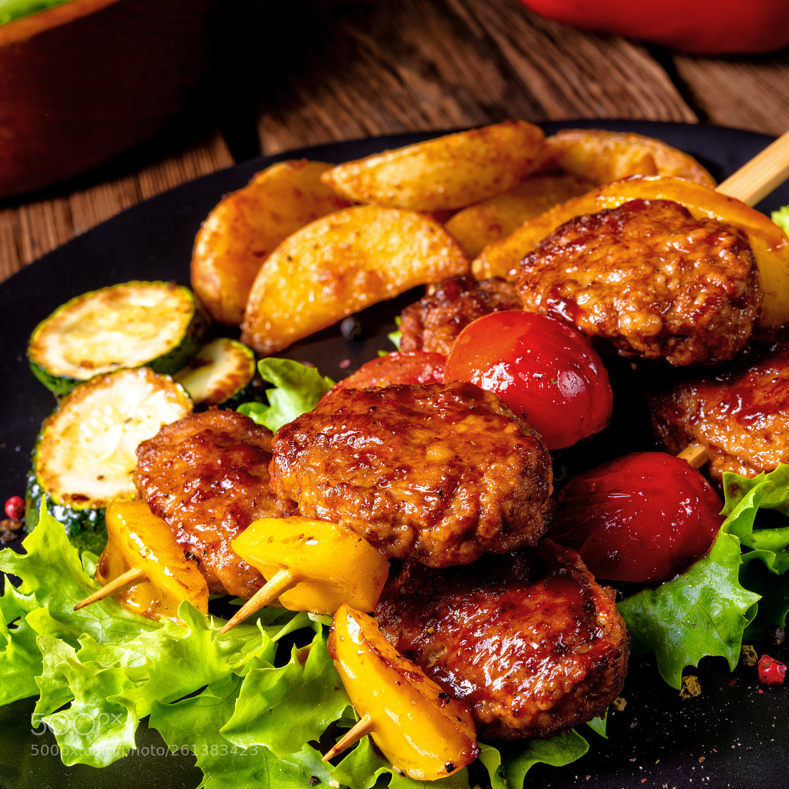 Nikon D810 sample photo. Rustic meatballs skewers of photography