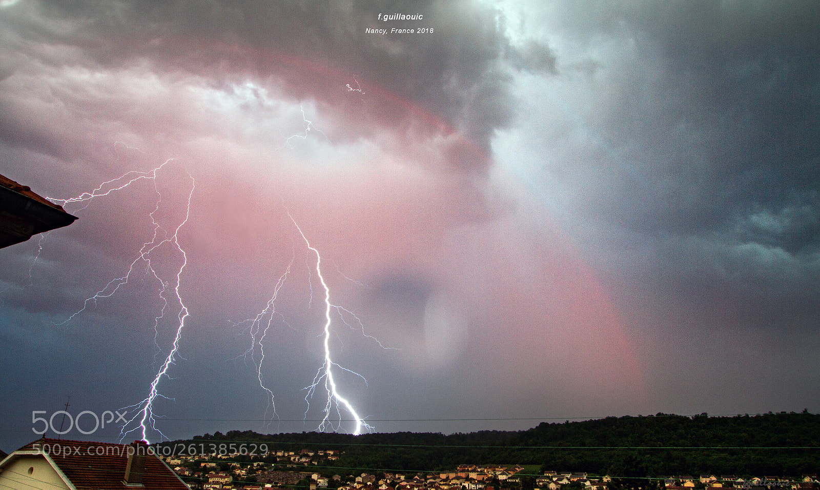 Canon EOS 7D sample photo. Storm lightning- red rainbow photography
