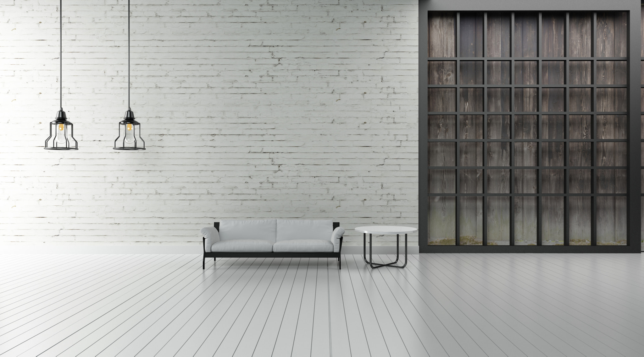 Industrial interior design and decoration 3d Render images for your work.