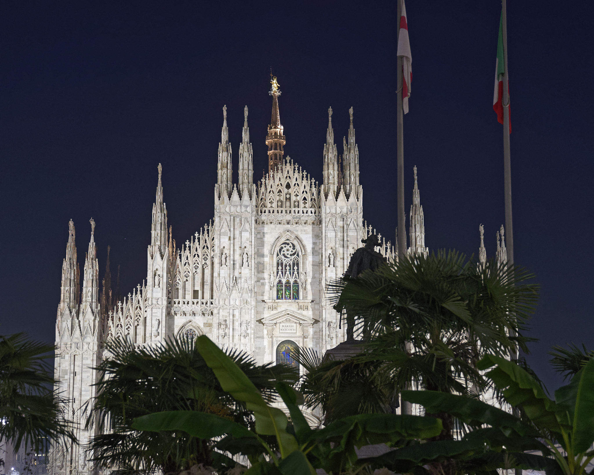 Sony a9 sample photo. Milan  duomo at night photography