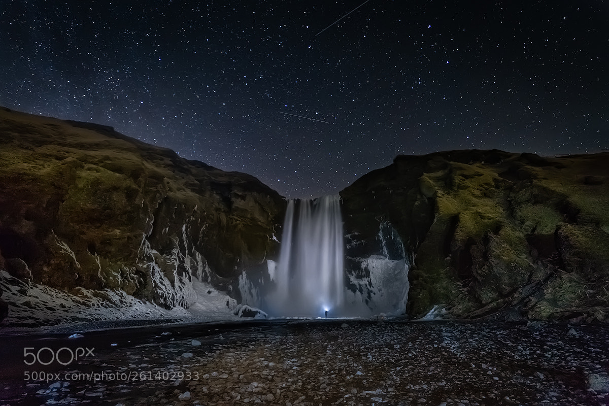 Canon EOS 6D sample photo. Skogafoss nocturna photography
