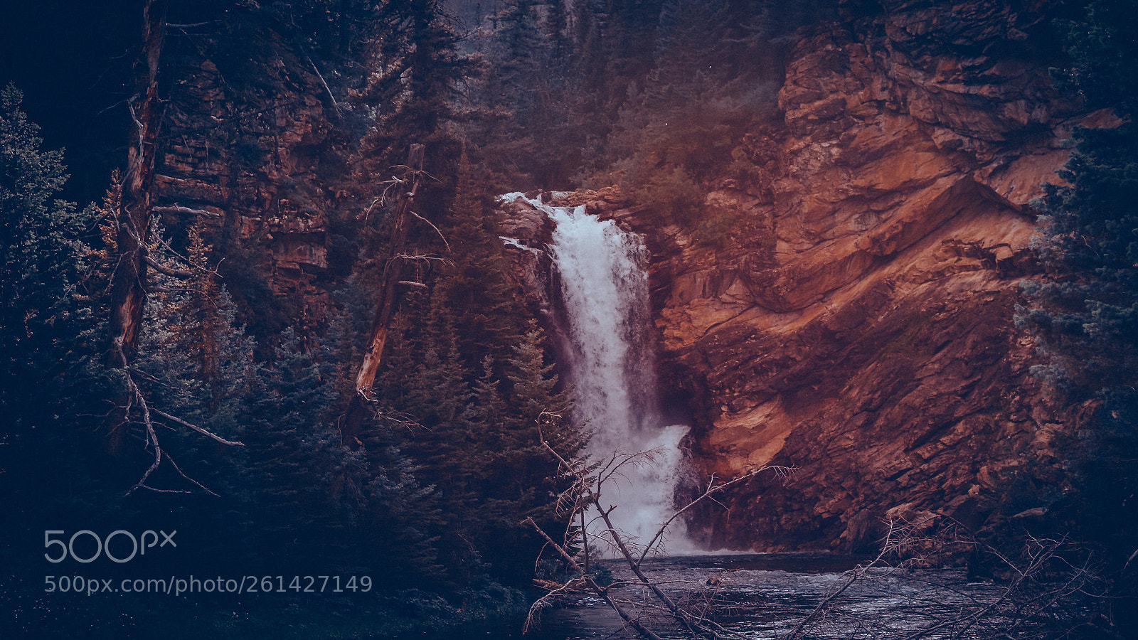 Nikon D5100 sample photo. Waterfall at sunset photography