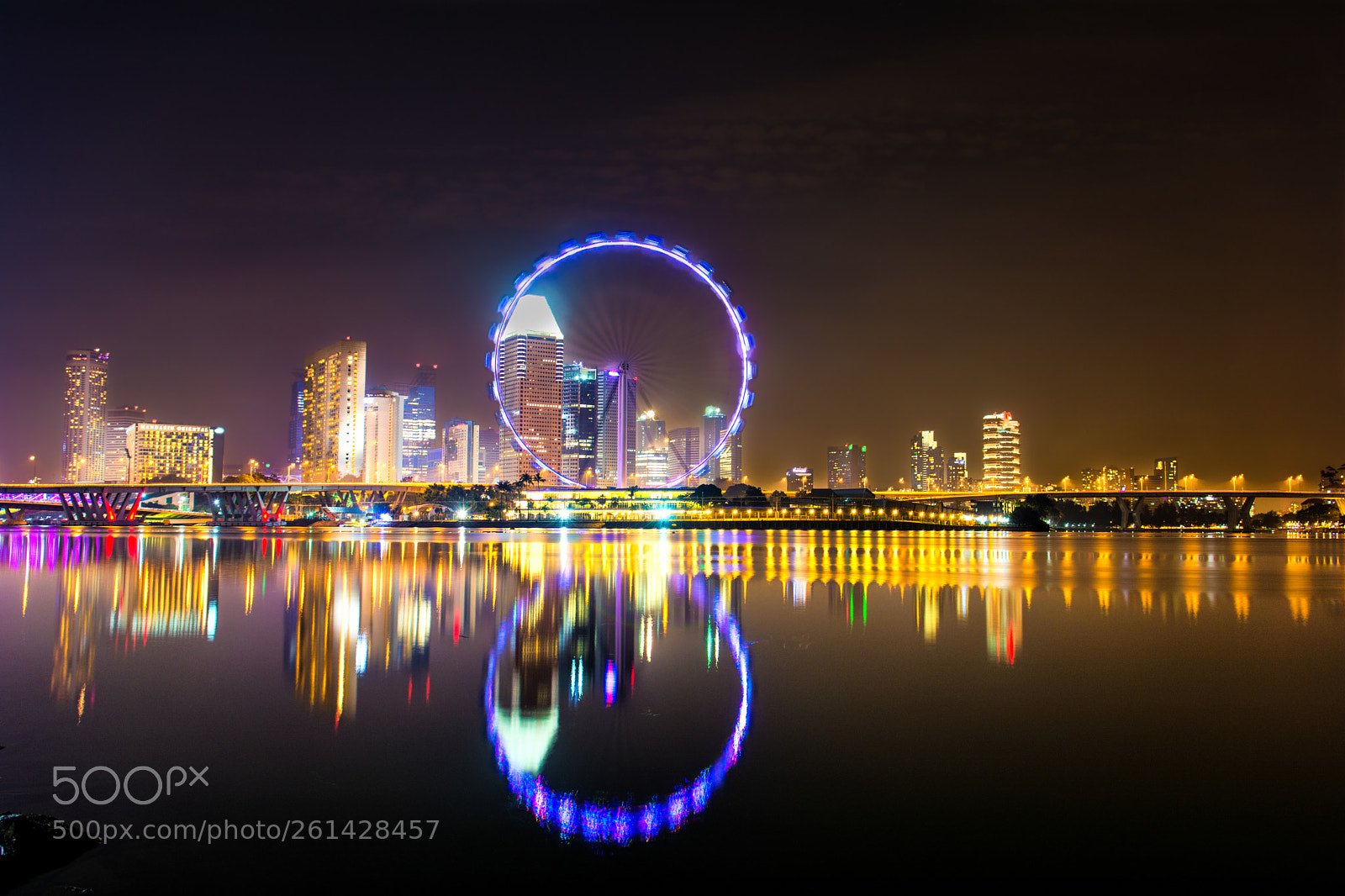 Nikon D7100 sample photo. Singapore city lights photography