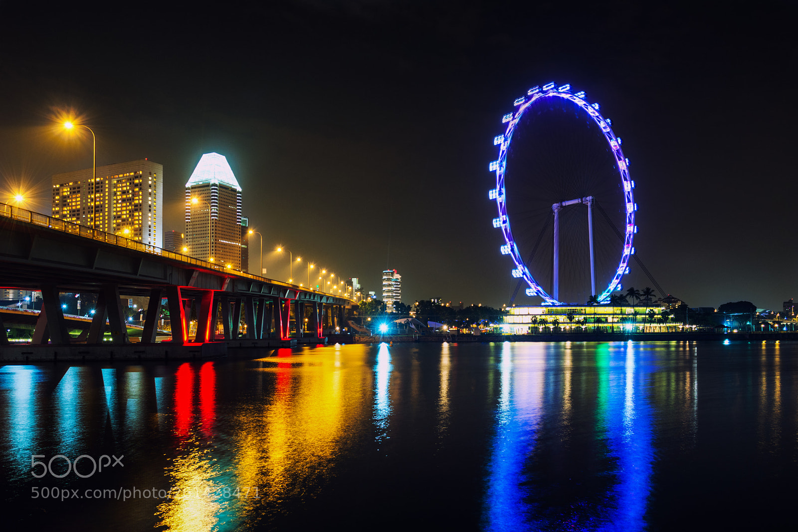 Nikon D7100 sample photo. Singapore city lights photography
