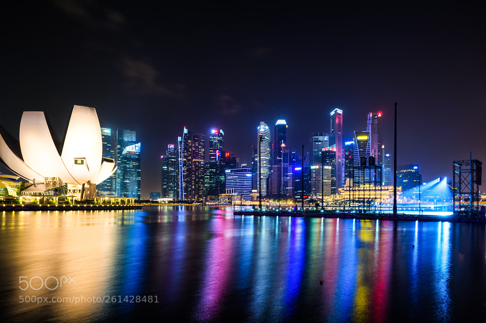 Nikon D7100 sample photo. Singapore city lights photography