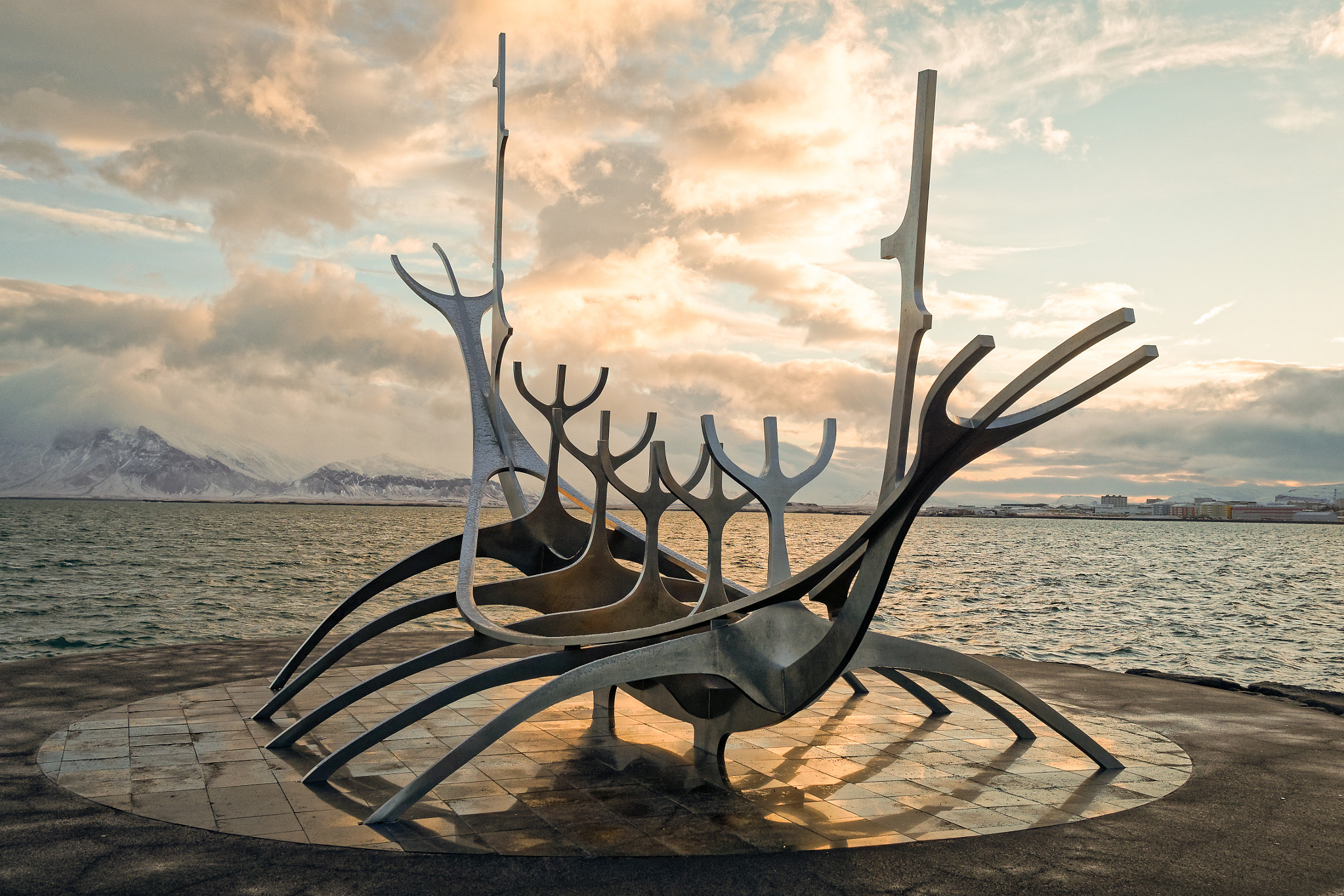Olympus PEN E-P5 sample photo. Sólfar "sun voyager," reykjavik photography