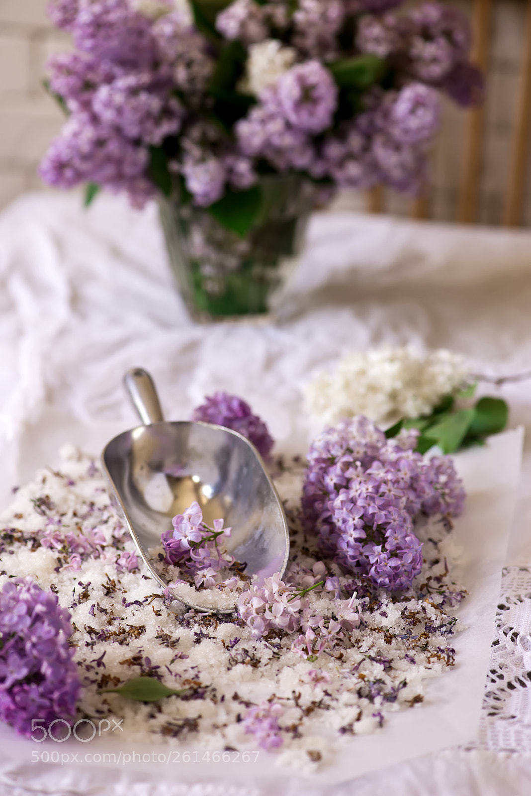 Nikon D610 sample photo. Lilac sugar in glass photography