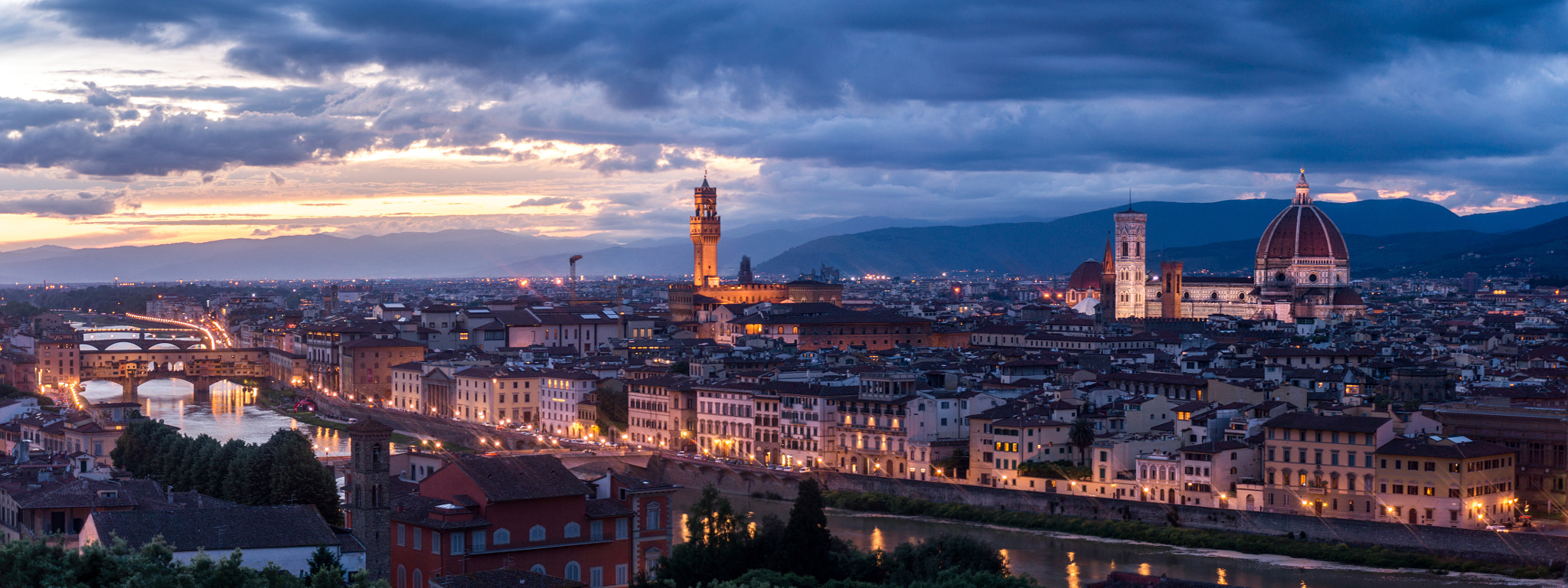 Sony Alpha a5000 (ILCE 5000) sample photo. Firenze from piazzale michelangelo at dusk photography