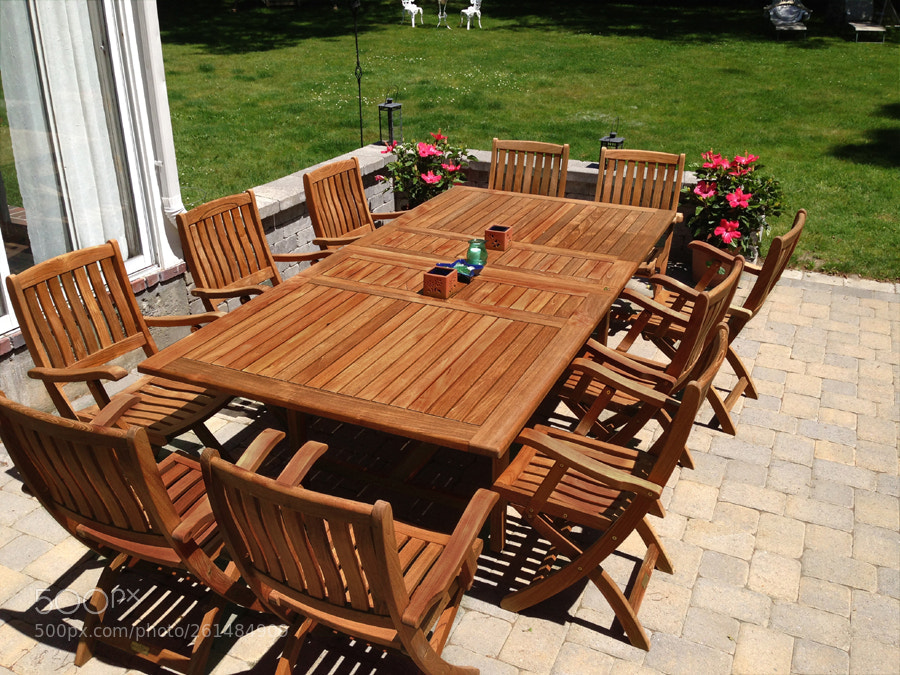 Apple iPhone 5 sample photo. Seville recycled teak dining photography