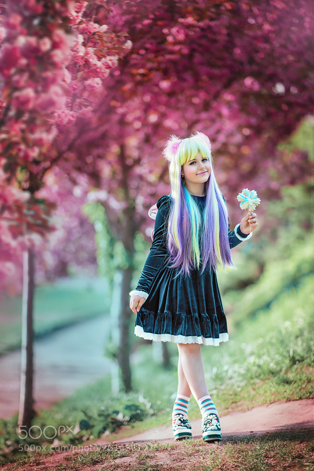 Nikon D750 sample photo. Anime kids in blooming photography