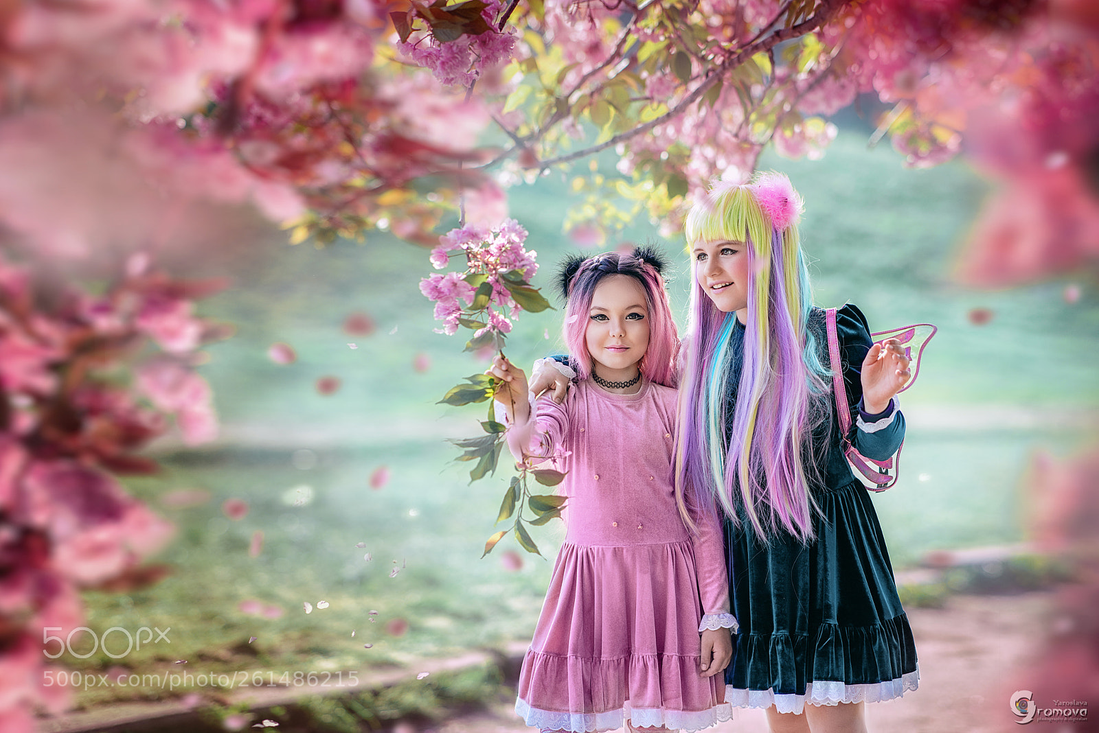 Nikon D750 sample photo. Anime kids in blooming photography