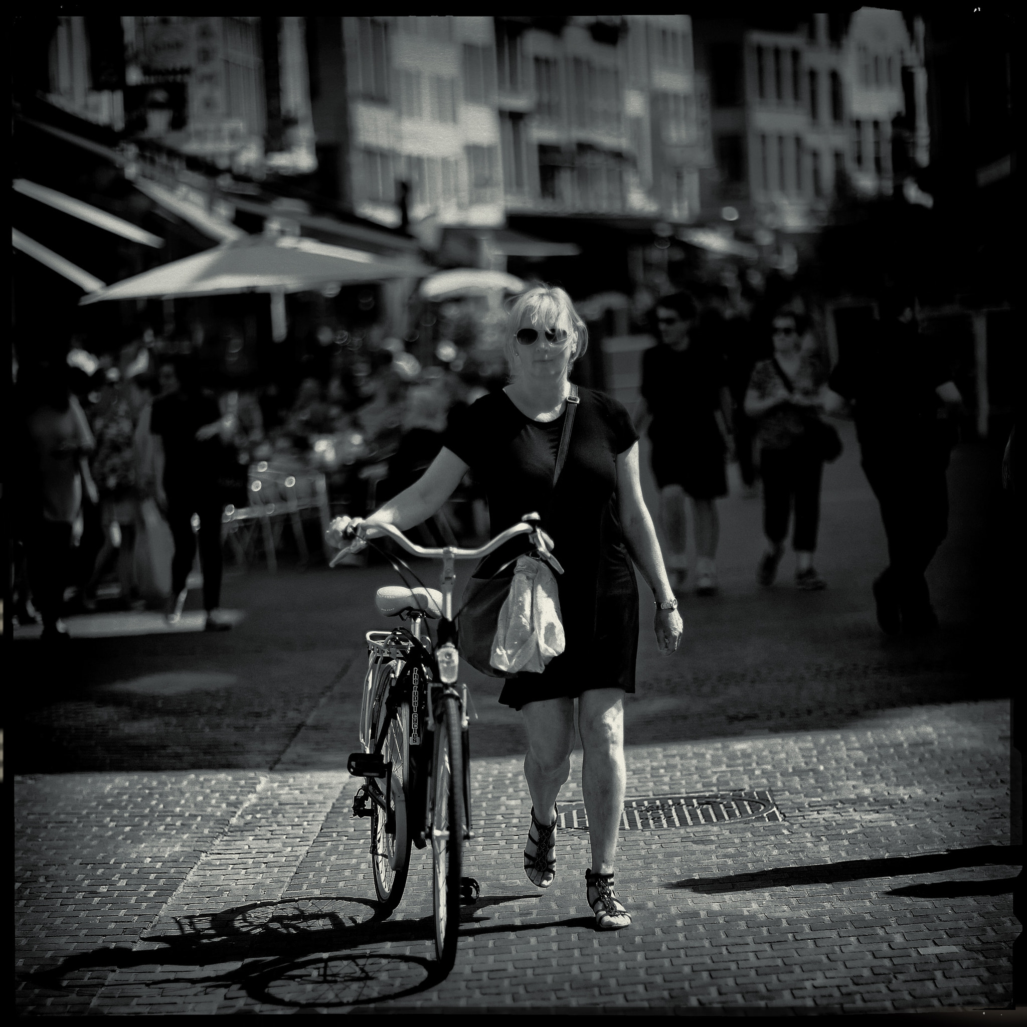 Hipstamatic 344 sample photo. Lady with bike photography