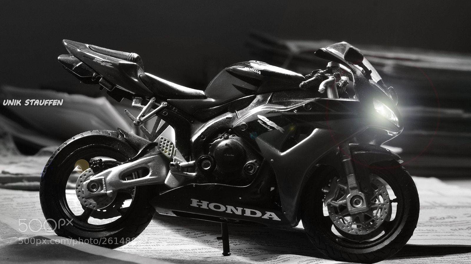 Nikon D3200 sample photo. Honda bike toy model photography